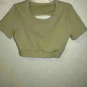 Open Back Crop Top Short Sleeve